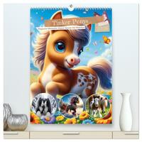 Tinker Ponys - Magische Momente, Gypsy Vanner für Mädchen (hochwertiger Premium Wandkalender 2026 DIN A2 hoch), Kunstdruck in Hochglanz