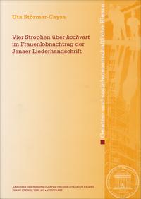 Vorderes Coverbild Vier Strophen über "hochvart" im Frauenlobnachtrag der Jenaer Liederhandschrift