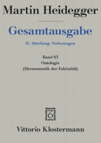 Ontologie. Hermeneutik der Faktizität