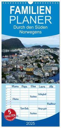 Familienplaner 2025 - Norwegen 2025 mit 5 Spalten (Wandkalender, 21 x 45 cm) CALVENDO