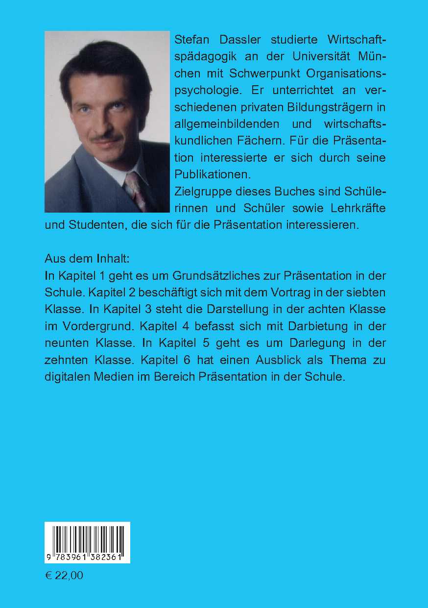 Rückseitencover Präsentation in der Schule