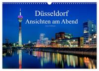 Düsseldorf - Ansichten am Abend (Wandkalender 2026 DIN A3 quer), CALVENDO Monatskalender