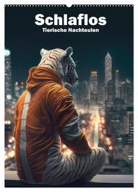 Schlaflos Tierische Nachteulen (Wandkalender 2025 DIN A2 hoch), CALVENDO Monatskalender