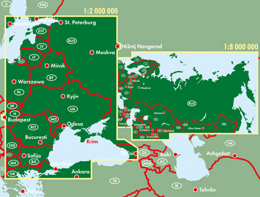 Russland - G.U.S., Autokarte 1:2 Mio. - 1:8 Mio.