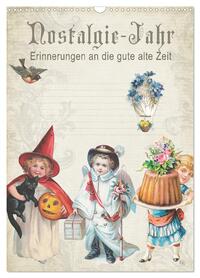 Nostalgie-Jahr, Motive aus alten Poesiealben (Wandkalender 2026 DIN A3 hoch), CALVENDO Monatskalender