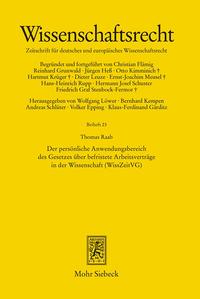 Der persönliche Anwendungsbereich des Gesetzes über befristete Arbeitsverträge in der Wissenschaft (WissZeitVG)