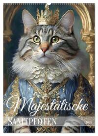 Vorderes Coverbild Majestätische Samtpfoten (Wandkalender 2025 DIN A2 hoch), CALVENDO Monatskalender