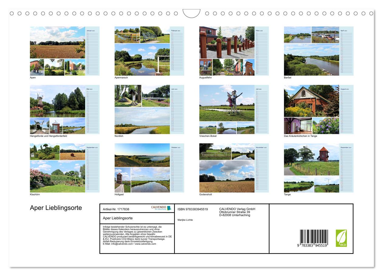 Beispielinhalt (Bild) Aper Lieblingsorte (Wandkalender 2025 DIN A3 quer), CALVENDO Monatskalender