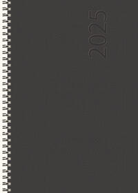Buchkalender Wochentimer Spirale schwarz 2025