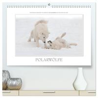 Vorderes Coverbild Emotionale Momente: Polarwölfe. / CH-Version (hochwertiger Premium Wandkalender 2025 DIN A2 quer), Kunstdruck in Hochglanz