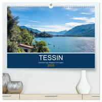 Tessin, zwischen Lago Maggiore und Lugano (hochwertiger Premium Wandkalender 2025 DIN A2 quer), Kunstdruck in Hochglanz