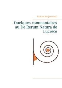 Vorderes Coverbild Quelques commentaires au De Rerum Natura de Lucrèce