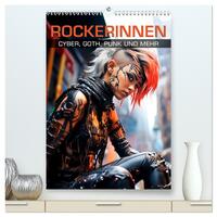 Vorderes Coverbild ROCKERINNEN Cyber, Goth, Punk und mehr (hochwertiger Premium Wandkalender 2025 DIN A2 hoch), Kunstdruck in Hochglanz