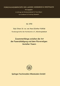Zusammenhänge zwischen der Art der Faserschädigung und dem Filzvermögen tierischer Fasern