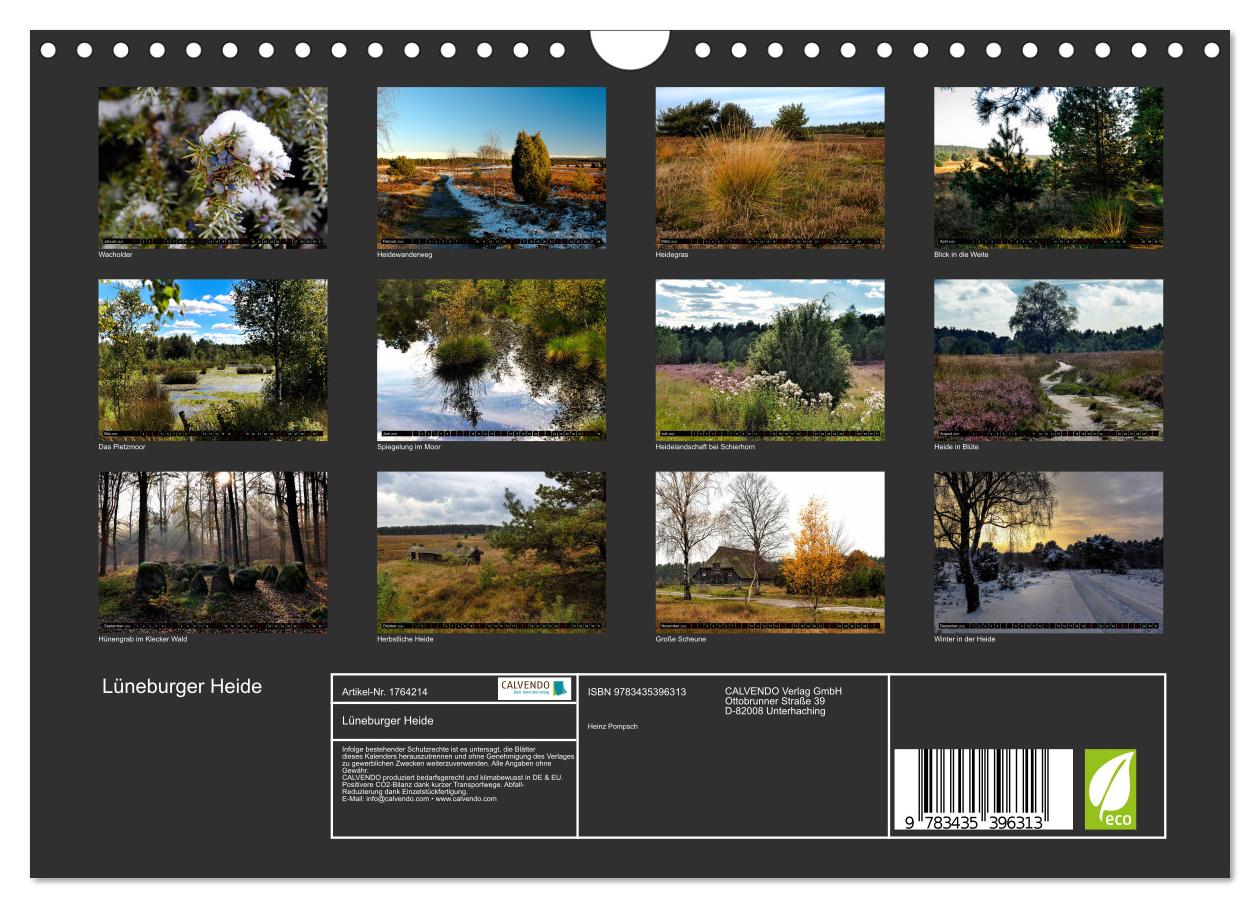 Beispielinhalt (Bild) Lüneburger Heide (Wandkalender 2025 DIN A4 quer), CALVENDO Monatskalender