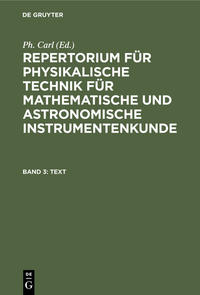 Vorderes Coverbild Repertorium für physikalische Technik für mathematische und astronomische... / Text