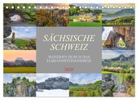 Sächsische Schweiz - Wandern durch das Elbsandsteingebirge (Tischkalender 2026 DIN A5 quer), CALVENDO Monatskalender
