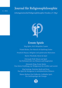 Vorderes Coverbild Journal für Religionsphilosophie 5/2016
