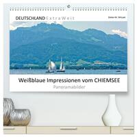 Weißblaue Impressionen vom Chiemsee (hochwertiger Premium Wandkalender 2026 DIN A2 quer), Kunstdruck in Hochglanz