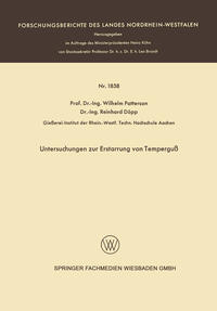Untersuchungen zur Erstarrung von Temperguß