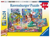 Kinderpuzzle 2x24 Teile - Zauberhafte Meerjungfrauen