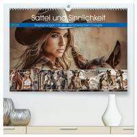 Vorderes Coverbild Sattel und Sinnlichkeit - Begegnungen mit den Verführerischen Cowgirls (hochwertiger Premium Wandkalender 2025 DIN A2 quer), Kunstdruck in Hochglanz