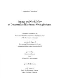 Privacy and Verifiability in Decentralized Electronic Voting Systems