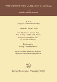 Bibliographie Georg Kerschensteiner