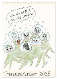 Therapie.Katzen (Wandkalender 2025 DIN A3 hoch), CALVENDO Monatskalender