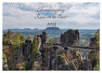 Vorderes Coverbild Elbsandsteingebirge - Rund um die Bastei (Tischkalender 2025 DIN A5 quer), CALVENDO Monatskalender