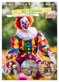 KI Clowns Mit Leichtigkeit das Leben genießen (Tischkalender 2026 DIN A5 hoch), CALVENDO Monatskalender