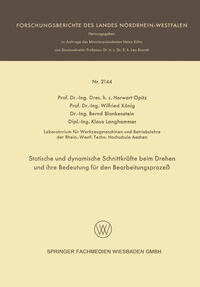 Vorderes Coverbild Statische und dynamische Schnittkräfte beim Drehen und ihre Bedeutung für den Bearbeitungsprozeß