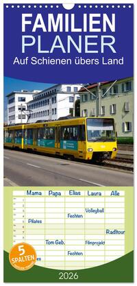 Familienplaner 2026 - Auf Schienen übers Land mit 5 Spalten (Wandkalender, 21 x 45 cm) CALVENDO