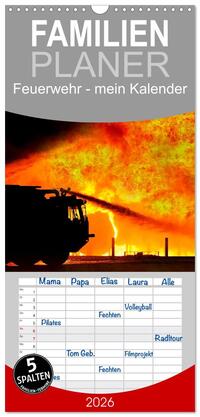 Familienplaner 2026 - Feuerwehr - mein Kalender mit 5 Spalten (Wandkalender, 21 x 45 cm) CALVENDO