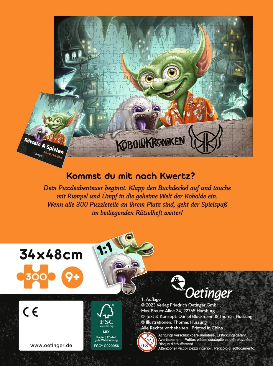Rückseitencover KoboldKroniken. Puzzle im Buch. 300 Teile