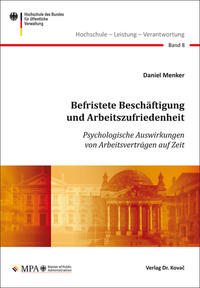 Vorderes Coverbild Befristete Beschäftigung und Arbeitszufriedenheit