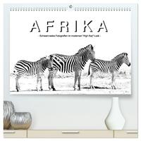 AFRIKA - Schwarz-weiss Fotografien im modernen "High Key" Look (hochwertiger Premium Wandkalender 2025 DIN A2 quer), Kunstdruck in Hochglanz