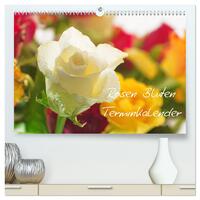 Rosen Blüten Terminkalender (hochwertiger Premium Wandkalender 2025 DIN A2 quer), Kunstdruck in Hochglanz