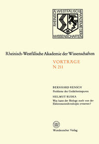 Vorderes Coverbild Probleme der Gedächtnisspuren. Was kann der Biologe noch von der Elektronenmikroskopie erwarten?