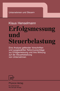 Vorderes Coverbild Erfolgsmessung und Steuerbelastung