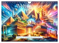 Weltwunder: Antike und neue: Visualisiert durch Moderne KI-Kunst (Wandkalender 2025 DIN A4 quer), CALVENDO Monatskalender