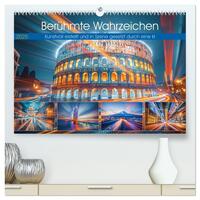 Berühmte Wahrzeichen (hochwertiger Premium Wandkalender 2025 DIN A2 quer), Kunstdruck in Hochglanz