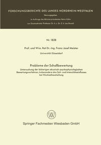Probleme der Schallbewertung