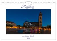 Magdeburg zur blauen Stunde (Wandkalender 2025 DIN A4 quer), CALVENDO Monatskalender