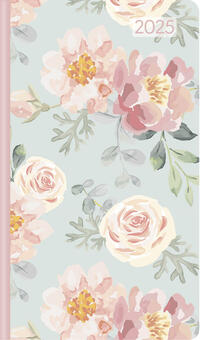 Ladytimer Slim Roses 2025 Taschen-Kalender 9x15,6 cm - Weekly - 128 Seiten - Notiz-Buch