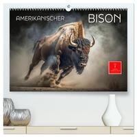 Amerikanischer Bison (hochwertiger Premium Wandkalender 2026 DIN A2 quer), Kunstdruck in Hochglanz