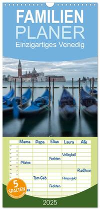 Familienplaner 2025 - Einzigartiges Venedig mit 5 Spalten (Wandkalender, 21 x 45 cm) CALVENDO