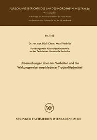 Untersuchungen über das Verhalten und die Wirkungsweise verschiedener Trockenlöschmittel