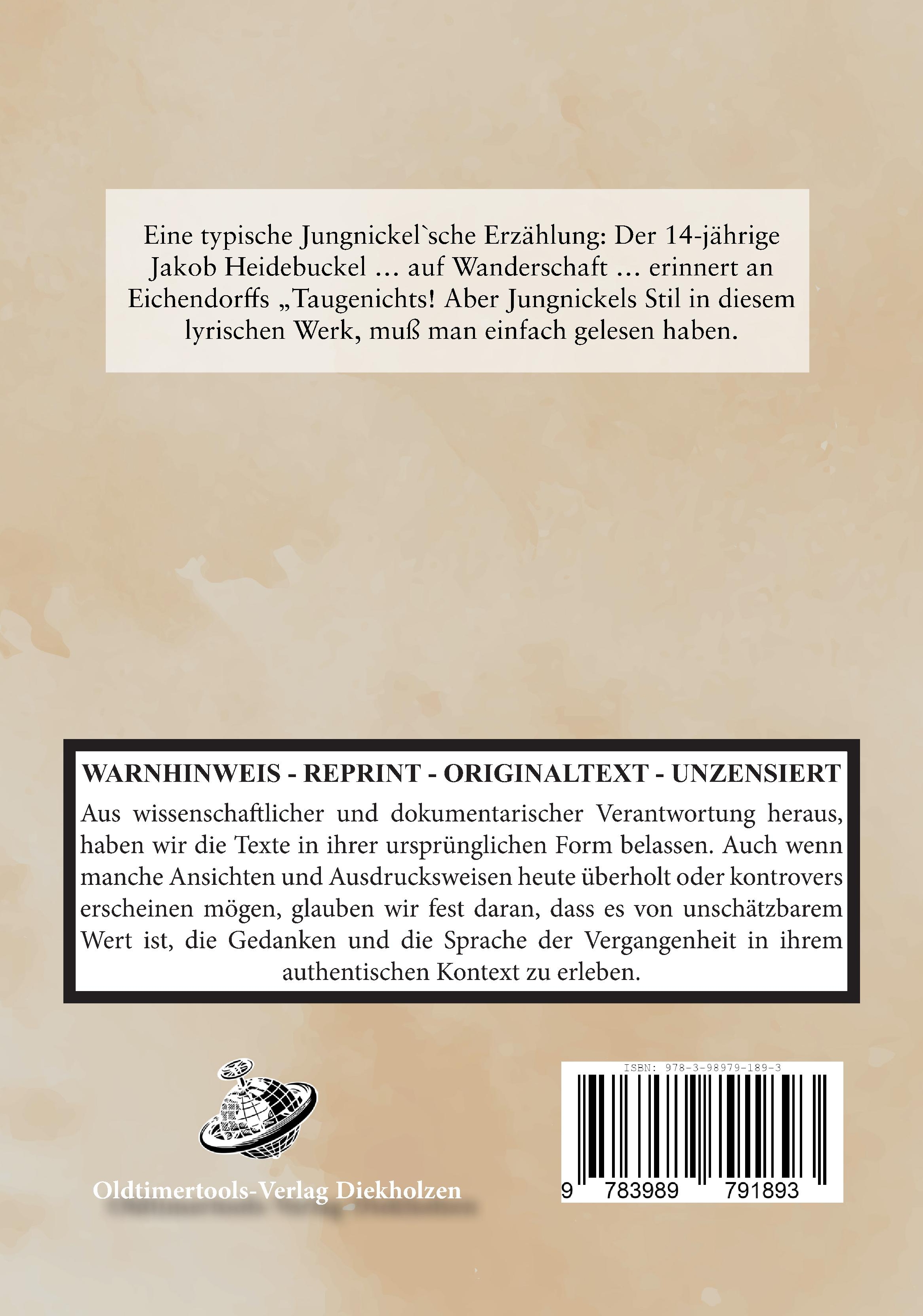 Rückseitencover Jakob Heidebuckel