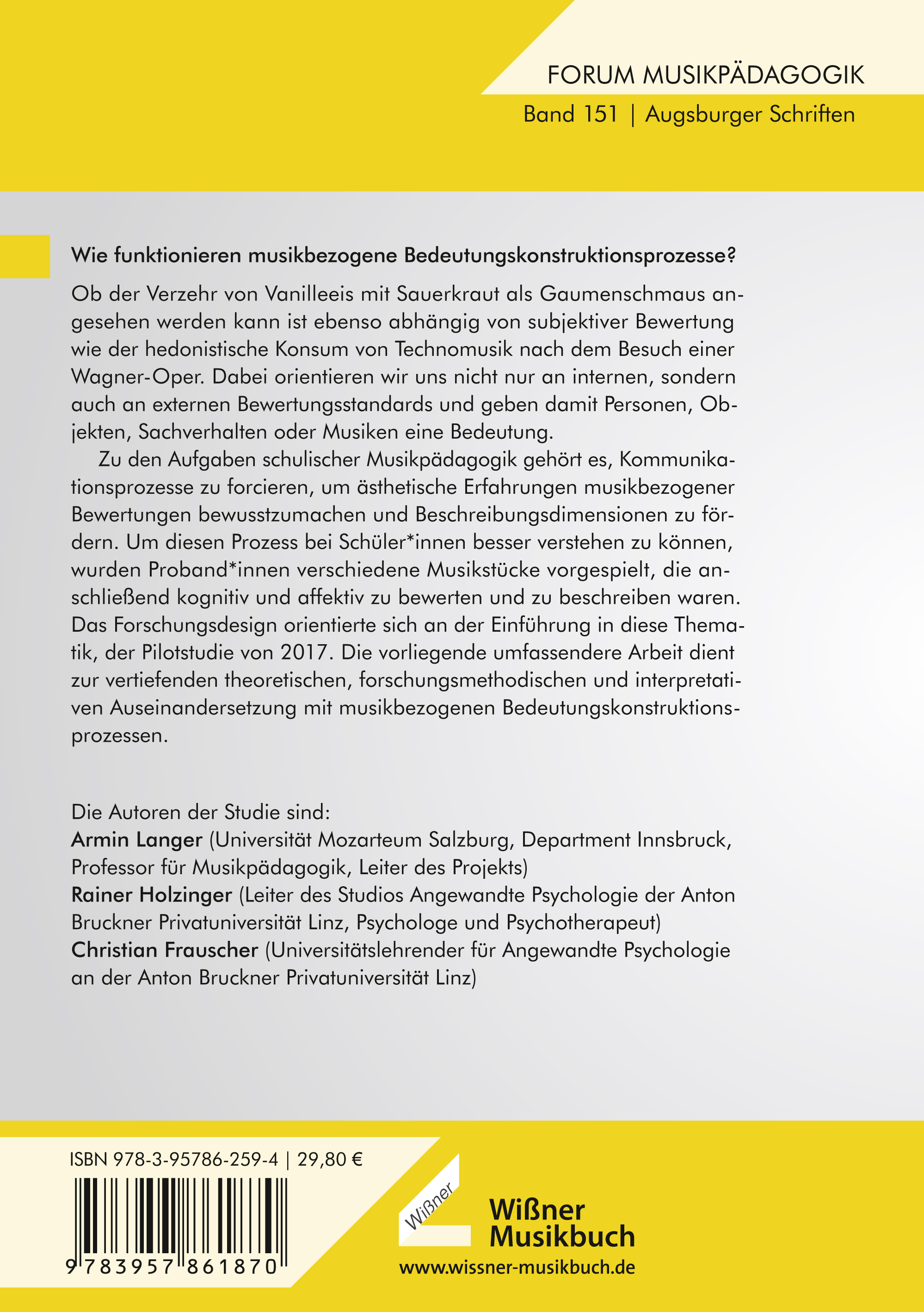 Rückseitencover Conscious and Unconscious Effects of Music (CUEM) 2